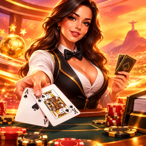 Mesa de blackjack ao vivo em cassino