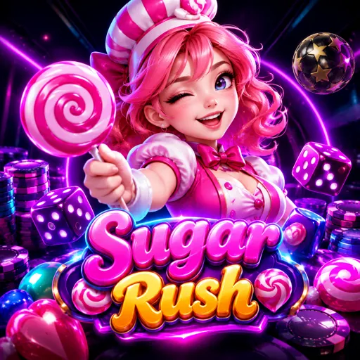 Slot Sugar Rush com tema de doces e confeitaria